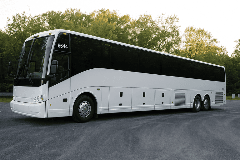 exterior of Rancho Santa Margarita Charter Bus coach bus