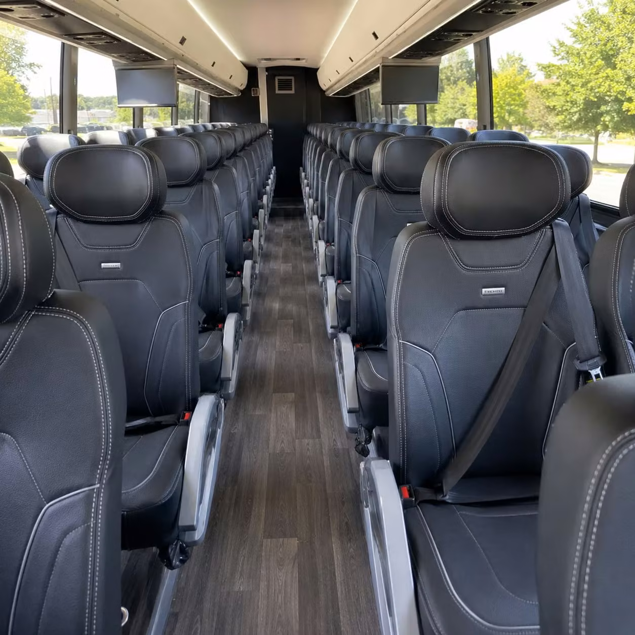 56 passenger charter bus inside